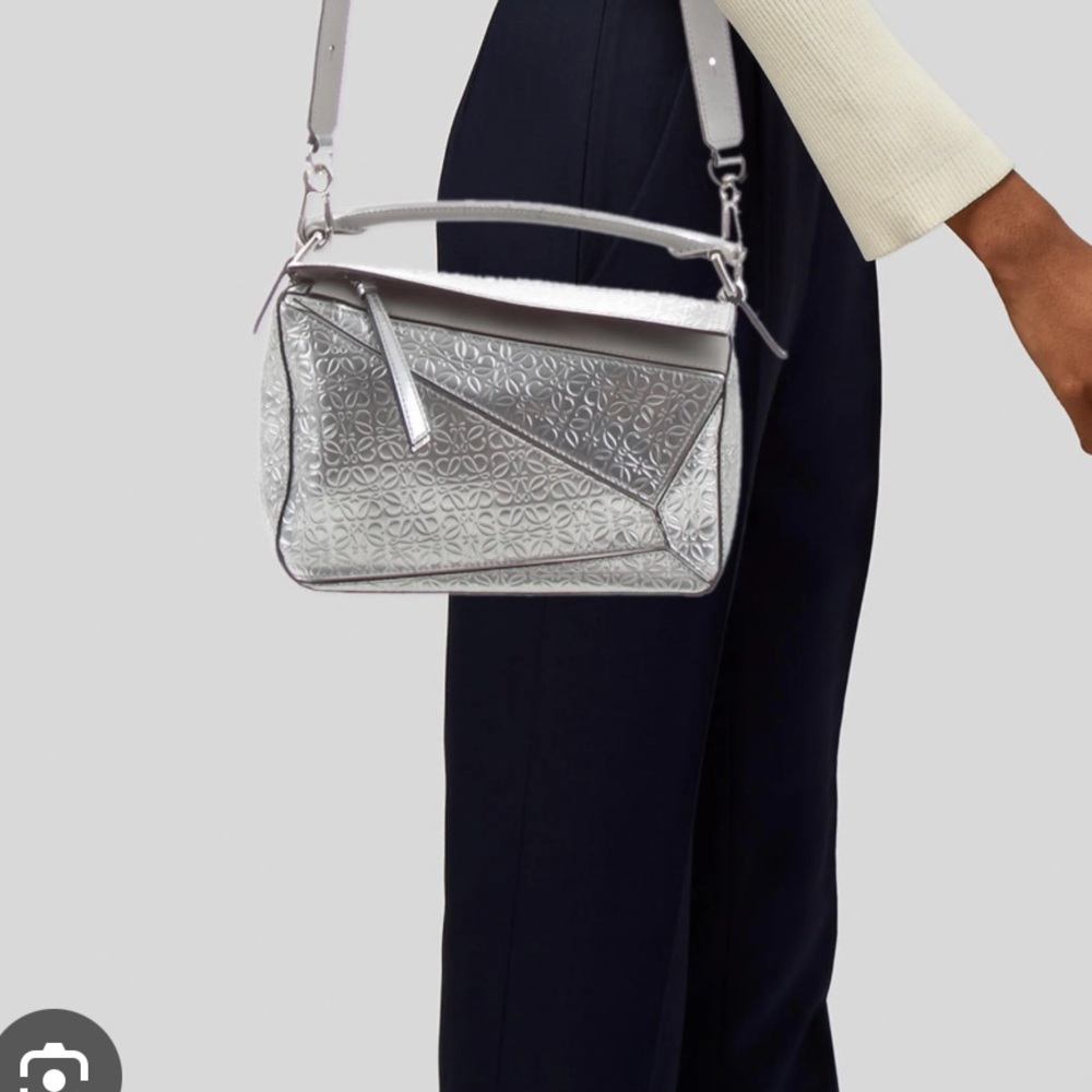 Loewe Silver Puzzle Bag small